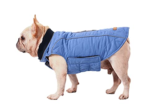 Hundemantel Winter Warme Jacke Weste, 7 Größen für Kleine Mittlere Große und Riesige Hunde, Winddicht Schneeanzug Hundekleidung Outfit Weste Haustiere Bekleidung (XL, BLAU) von BePetMia