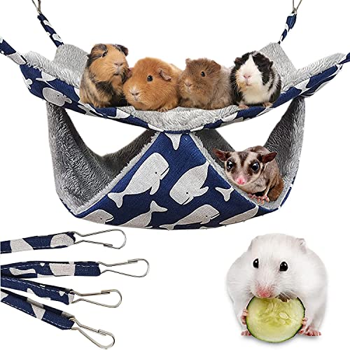 Haustierkäfig-Hängematte, 2-lagiges Hamster-Hängebett, Plüsch, Zuckergleiter, Käfig, Chinchilla, Schaukel, Nest, Meerschweinchen, Nickerchensack, warmes Frettchen, Versteck, Zubehör, Spielzeug für Haustierkäfig-Hängematte, 2-lagiges Hamster-Hängebett, Plüsch, Zuckergleiter, Käfig, Chinchilla, Schaukel, Nest, Meerschweinchen, Nickerchensack, warmes Frettchen, Versteck, Zubehör, Spielzeug für von Beamely