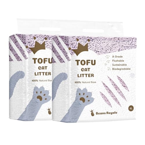 Beans Royale Tofu-Katzenstreu, klumpendes Katzenstreu, spülbar, Erbsenfaser, staubfrei, Geruchskontrolle, geringe Verfolgung (3mm Lavender 2 Packs) Beans Royale Tofu-Katzenstreu, klumpendes Katzenstreu, spülbar, Erbsenfaser, staubfrei, Geruchskontrolle, geringe Verfolgung (3mm Lavender 2 Packs) von Beans Royale