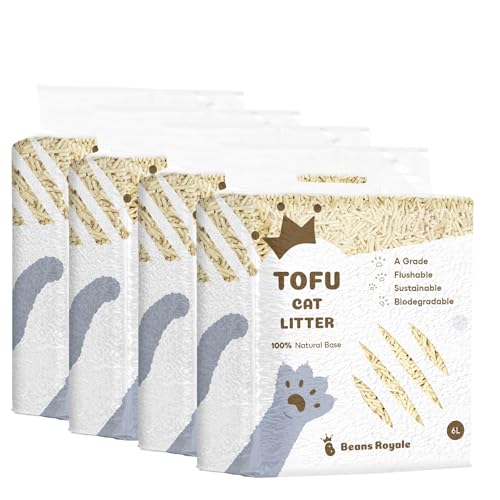 Beans Royale Tofu-Katzenstreu, klumpendes Katzenstreu, spülbar, Erbsenfaser, staubfrei, Geruchskontrolle, geringe Verfolgung (3mm Milky 4 Packs) Beans Royale Tofu-Katzenstreu, klumpendes Katzenstreu, spülbar, Erbsenfaser, staubfrei, Geruchskontrolle, geringe Verfolgung (3mm Milky 4 Packs) von Beans Royale