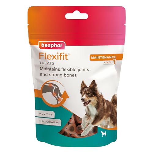 Beaphar Flexifit® Gelenkpflege-Leckerlis für ausgewachsene Hunde, 150 g - leckere tägliche Gelenkergänzung - Hilft bei der Erhaltung flexibler Gelenke & starker Knochen - Enthält Glucosamin, Omega 3 von Beaphar