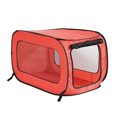 Beatrice Home Fashions Tragbare, zusammenklappbare Hundehütte für Katzen und Hunde, 82,5 cm L x 49,5 cm B x 49,5 cm H, Rot von Beatrice Home Fashions