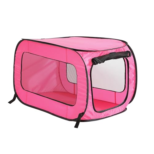 Beatrice Home Fashions Tragbare, zusammenklappbare Pop-Up-Reise-Haustierhütte, 82,5 cm L x 48,3 cm B x 45,7 cm H, Fuchsia von Beatrice Home Fashions