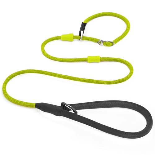 BeauGo Retrieverleine für Hunde, 2-in-1 Schlupfhalsband, Trainingsleine und Halsband, robustes Seil, kein Ziehen, geeignet für kleine, mittelgroße und große Hunde, 1,8 m (Dunkelgrün) von BeauGo