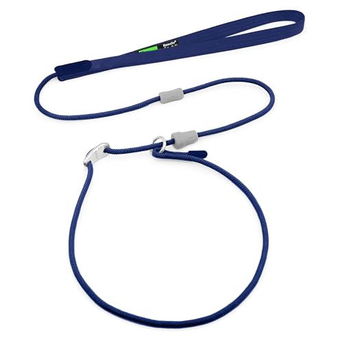 BeauGo Retrieverleinen für Hunde, 2-in-1 Schlupfhalsband, Trainingsleine und Halsband, 1,5 m dünne Retrieverleine, kleine, mittelgroße oder große Hunde (Blau, 1,5 m lang) von BeauGo