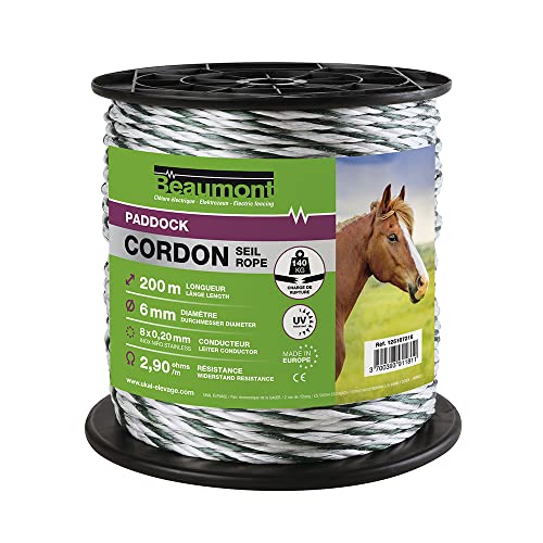 Beaumont Kordel mit gedrehtem Kabel, Durchmesser 6 mm, 200 m, Weiß und Grün von Beaumont