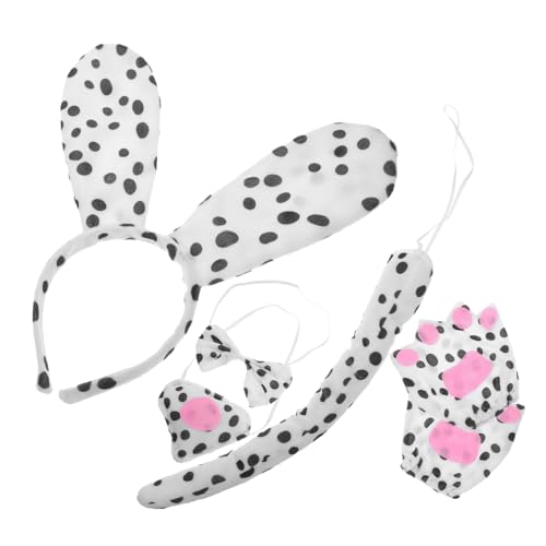 1 Satz Hundekostüm Set mit Stirnband Fliege Handschuhen für Halloween Partys Rollenspiele Leicht für Stimmungsvolle Kostümveranstaltungen von Beaupretty
