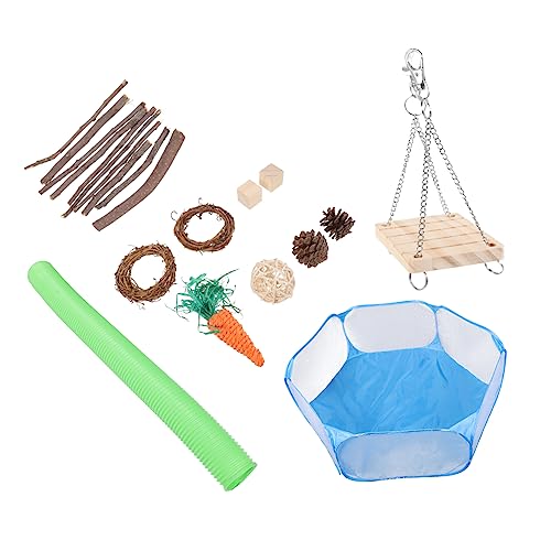 Beaupretty 12pcs Holz Kauen Spielzeug Set für Hamster Meerschweinchen Kaninchen Pet Laufstall Interaktive Tunnel von Beaupretty