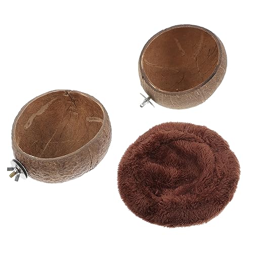 Beaupretty Kokosnussschalen-futternapf-Set Hamsterfutternapf Futterspender Kleintiernapf Nest 3-in-1 von Beaupretty