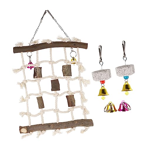 Beaupretty Papagei Spielzeug Set 5 Pcs Vogel Spielzeug für Sittich Papagei Klettern Net Glocke und Steine Beaupretty Papagei Spielzeug Set 5 Pcs Vogel Spielzeug für Sittich Papagei Klettern Net Glocke und Steine von Beaupretty