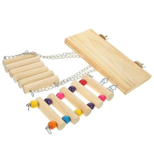 Beaupretty Papagei Spielständer Vogel Sitzstange Plattform Set Holz Vogel Schaukel Spielzeug Papageien Stehen Spielplätze von Beaupretty
