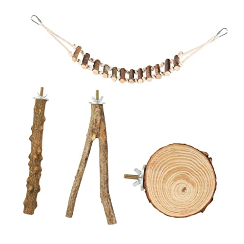Beaupretty Vogelschaukel-Spielzeug-Set Papageienständer Spielzeug Holzständer Schaukel Vogelkäfig-Gestell Papageien-spielständer Für Papageien Vögel von Beaupretty