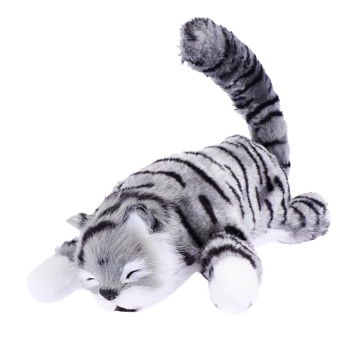 Beaupretty 1 Stück Elektronisches Plüsch Katzenspielzeug Niedliche Simulierte Katzenpuppe Batterielos für Katzenliebhaber Lebensechte Katzenfigur aus Weichem Material von Beaupretty