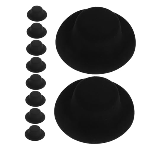 Beaupretty 10 Stück Teiliges Mini Top Hats aus Leichtem Material Schwarze Kleine Bowler Hüte für DIY Bastelprojekte Haustiere Puppen Festliche Partydekorationen Kreative Kostümaccessoires von Beaupretty