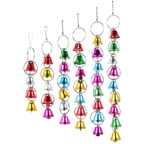 Beaupretty 2 Sets Vogelspielzeug Für Sittiche Papageienspielzeug Glockenschnur Für Vögel Vogelkäfig-glockenanhänger Kauspielzeug Für Den Käfig 6 Stück * 2 von Beaupretty