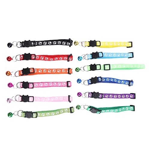 Beaupretty 12st Glockenhalsband Für Katzen Kragen Leine Katzenglockenriemen Neuartiges Hundehalsband Trendige Halsketten Pfote Katzenhalsband Haustier Stoff Reflektierend Tragegurt von Beaupretty