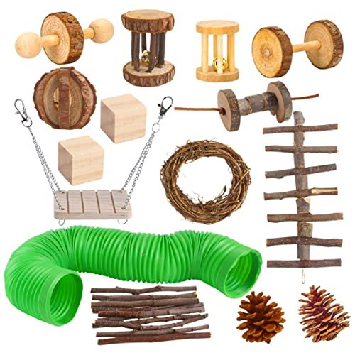 Beaupretty Holzspielzeug-Set Für Hamster 15-teilig Kreatives Spielzeug Zum Trainieren Klettern Und Kauen Für Haustiere von Beaupretty