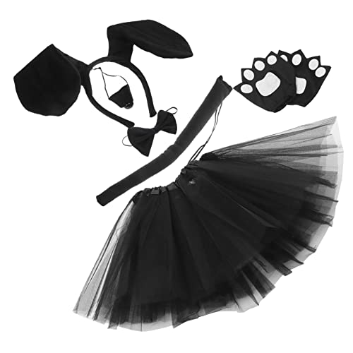 Beaupretty 1Satz Hundeohren Stirnband mit Tutu Rock Fliege Handschuhen und Falscher Cosplay Kostüm für Halloween und Tier Themenveranstaltungen von Beaupretty