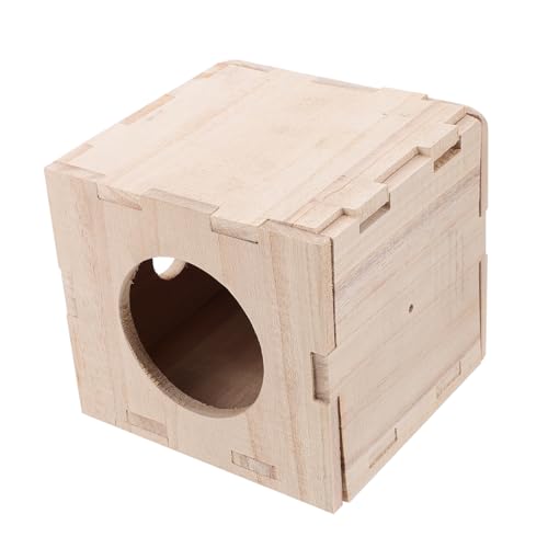 Beaupretty 1stk Hamsterhütte Hamsterversteck Aus Holz Hamsterhaus Aus Holz Hamster Aus Holz Lebensraum Chinchilla-holzhaus Meerschweinchen Holzhaus Familie Hölzern Hamster Spielen von Beaupretty