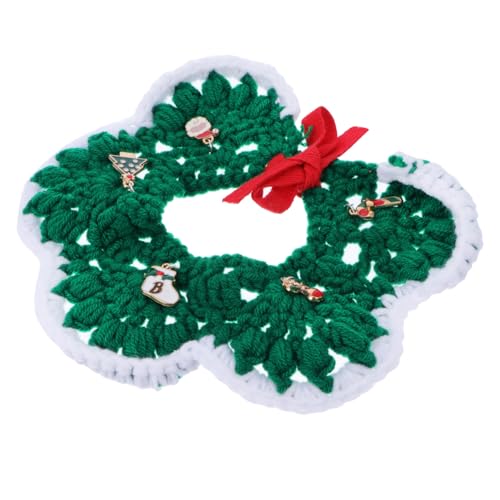 Beaupretty 1stk Haustierhalsband Aus Wolle Katzenhalsband Miniatur-weihnachtsschmuck Weihnachtsbaum Hundekostü Dreieckiges Haustierhalsband Garn Weihnachtsutensilien Haustier Katze von Beaupretty