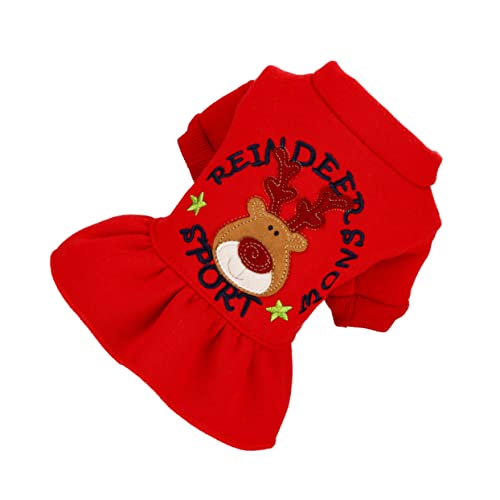 Beaupretty 1stk Haustierkleidung Für Den Urlaub Weihnachtspullover Hoodie Weihnachtshirsch-hundekostüm Feiertags-haustierkostüm Weihnachtshaustierrock Süßes Hundekleid Shirt Haustier Hund von Beaupretty