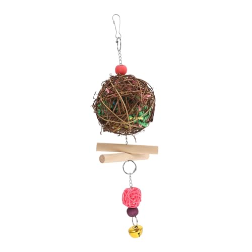 Beaupretty 1stück Tragbares Papageien Spielzeug Mit Rattanball Kauspielzeug Für Vögel Für Wellensittiche Nymphensittiche Und Andere Kleintiere Fördert Natürliche Kaubedürfnisse von Beaupretty