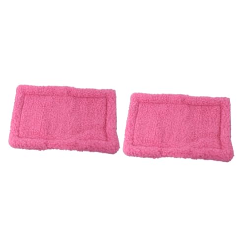 Beaupretty 2 STK Kaninchen Kleine Haustiermatte Schlafmatte Winterliche Schlafunterlage Decken Für Den Winter Igel Kissen Winter Hamster Pad Haustierzubehör Kleine Tiere Meerschweinchen Rosa von Beaupretty