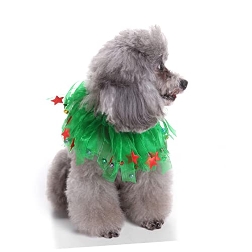 Beaupretty 2 STK Weihnachtsschal Für Haustiere Weihnachtswelpenhalsband Spitzenbesatz Santa Hundehalsband Weihnachtshalsbänder Für Haustiere Kleines Welpenhalsband Halsumfang Groß Polyester von Beaupretty