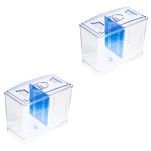 Beaupretty 2Er-Box Betta Tank Isolationsbox Inkubator für Fischtankbrütereien Geistergarnelen Betta-Aquarium Zuchtbecken Fisch-Isolationsbehälter Schreibtisch Container Guppys Terrarium Acryl von Beaupretty