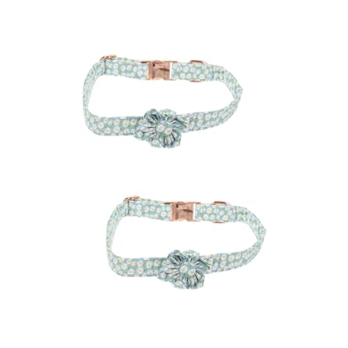 Beaupretty 2 Stück Personalisiertes Haustierhalsband Verstellbar Halsband Für Hundespaziergänge Welpen-Blumendruck Bequem Hautfreundlich Leichtes Für Den Weihnachtsalltag von Beaupretty