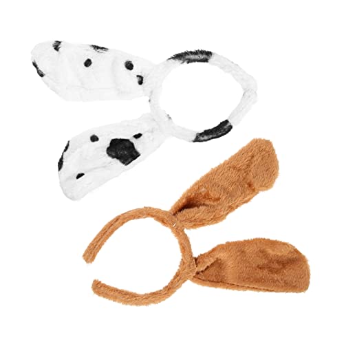 Beaupretty 2 Stück Hundeohr Haarreif Niedliches Kostüm Zubehör für Halloween Cosplay und Partys Weiche Plüsch Ohren für Kreative Auftritte von Beaupretty