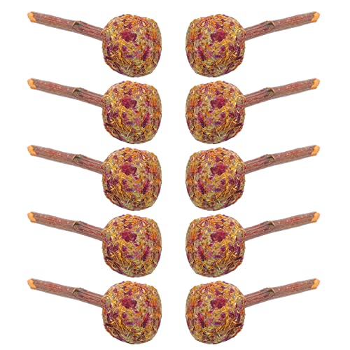 Beaupretty 20 STK Beißstab Für Kaninchen Kleintier-kaugrasspielzeug Kaninchenzähne-schleifstab Haustier Tier Hamsterzahnpflege-lutscher Kaninchen Beißring Holzspielzeug Hase Heu Apfelzweige von Beaupretty