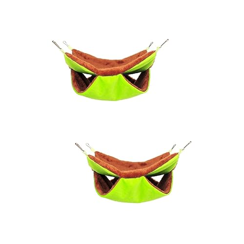 Beaupretty 2stücke Doppelschichtige Warme Hängematte Für Eichhörnchen Und Zuckergleiter Plüsch-schlafnest Grün Bequeme Und Sichere Ruhezone Für Kleine Haustiere von Beaupretty
