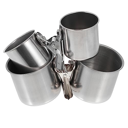 Beaupretty 2pcs Edelstahl Papagei Fütterung Schüssel Set Vogel Käfig Lebensmittel Container für Vögel von Beaupretty