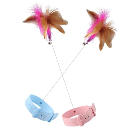 Beaupretty Katzenhalsband-Spielzeug-Set Interaktive Katzen-Teasing-Feder Weich und für Das Spielen Im Innenbereich von Beaupretty