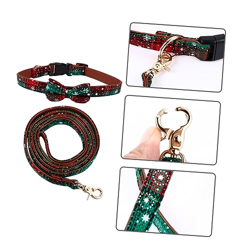 Beaupretty 2st Haustierhalsband Hundeleine Hund Halsband Riemen Joggingleine Für Haustiere Haustier Weihnachtsfliege Hund Weihnachtshalsband Hundehalsband Fliege Kettenblatt Tuch Einstellbar von Beaupretty