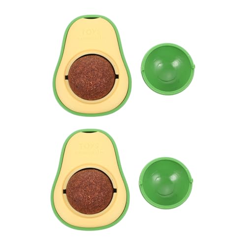 Beaupretty 2st Katzenminze Spielzeug Katzenminze Haustier Spielzeug Avocado- Form- Katzenspielzeug Katzenkatnip- Spielzeug Snacks Für Katzen Süßigkeitenkugeln Karikatur Rotieren PVC von Beaupretty