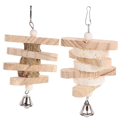 Beaupretty 2st Papagei Spielzeug Vogelspielzeug Aus Holz Birf Hängende Spielzeuge Beißspielzeug Vogelbiss-Spielzeug Papageienkäfig Spielzeug Kauspielzeug Für Papageien Hölzern Haustier Vögel von Beaupretty