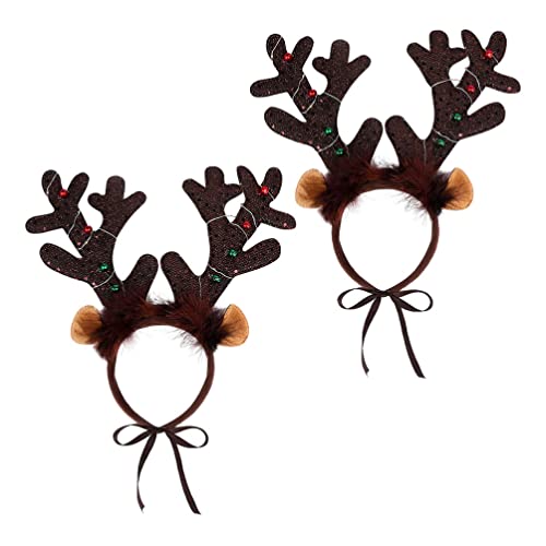 Beaupretty 2st Tiergeweih-Stirnband Katzenperücke Hund Weihnachtsmütze Hundemütze Für Kleine Hunde Rentierohren Stirnband Weihnachtsfeier Hundekostüm Hund Cosplay Vlies Haustier Weihnachten von Beaupretty