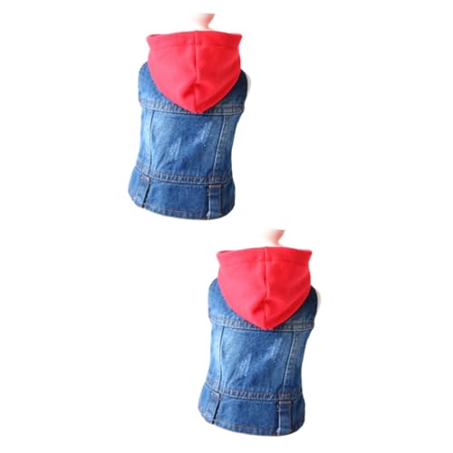 Beaupretty Kleidung 2st Vintage-Sweatshirts Jeansjacke Für Hunde Jeanskleidung Für Haustiere Frühlingsanzug Für Haustiere -Shirts Welpen-Vintage-Kleidung -Sweatshirt Mit Hut Hundekleidung von Beaupretty