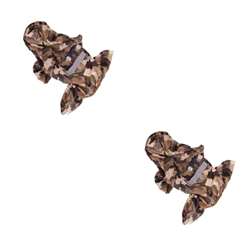 Beaupretty 2 Stück Reflektierender Haustier-Regenmantel Hundejacke Für Hunde Regenmäntel Hunderegen Mit Kapuze Atmungsaktive Haustier-Katzen-regenbekleidung Größe S Camouflage von Beaupretty