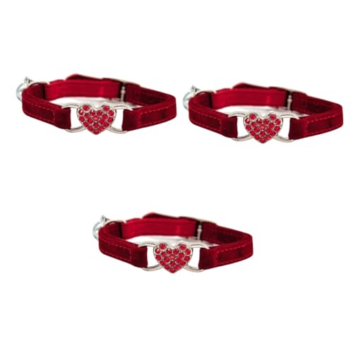 Beaupretty 3 Stück Modisches Haustierhalsband Verstellbar Katzenhalskette Mit Glänzenden Strasssteinen Und Glocke Rot Beaupretty 3 Stück Modisches Haustierhalsband Verstellbar Katzenhalskette Mit Glänzenden Strasssteinen Und Glocke Rot von Beaupretty