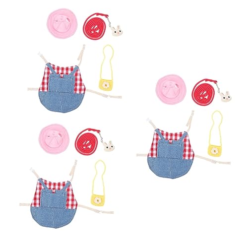 Beaupretty 3 Sets Entzückende Mit Leine Baumwolle Haustier Kleidungsstück Bunny Dekorative Outfit Für Partys von Beaupretty