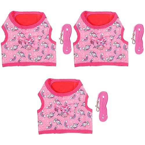 Beaupretty 3 Sätze Hasenkleidung Mini-schweinegeschirr Katzenleine Welpen-kit Kaninchen Elastische Leine Hasengeschirr Laufleine Für Kaninchen Ornament-Sets Reisen Tragbar Hahn Polyester von Beaupretty