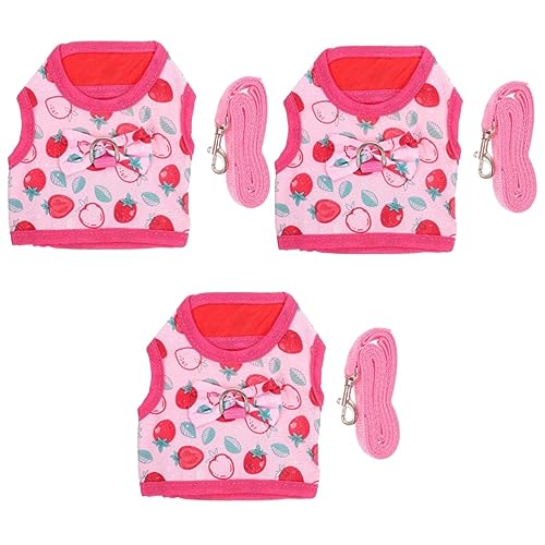 Beaupretty Outdoor-Bekleidung 3 Sätze Hasenkleidung Hasengeschirr und Leine Hamster-Jacken-Geschirr verschleißfeste Haustierleine Laufseil für Hasen kleines Haustier Weste Gürtel Polyester von Beaupretty