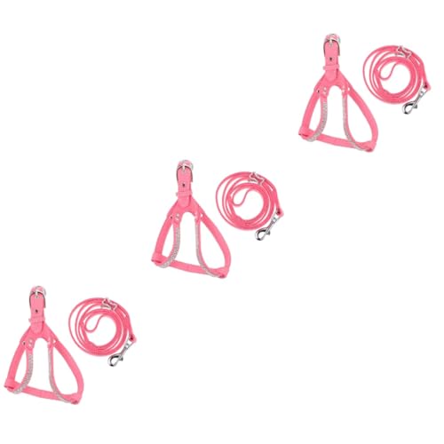 Beaupretty 3 Sets Hund 1 2 M Leine Set Strass Nieten Weste Haustier Komfortable Hund Walking von Beaupretty