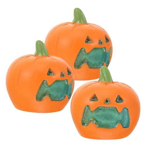 Beaupretty 3St Aquarium Dekoration Halloween-Miniaturkürbis Miniatur-Halloween-Ornament Halloween Figuren Halloween-Figuren Modelle Party-Minikürbis Halloween-Schmuck Herbst von Beaupretty