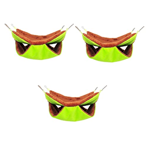 Beaupretty 3stücke Doppelschichtige Dicke Und Warme Hängematte Für Zuckerglider Und Eichhörnchen Plüsch-Nest Für Kleintiere Grün Bequemer Schlafplatz Für Kleine Haustiere von Beaupretty