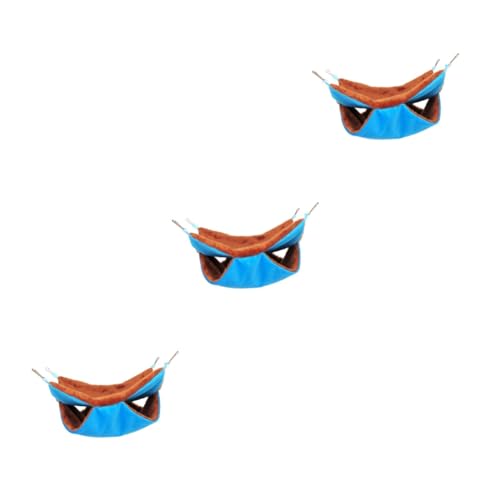 Beaupretty 3stücke Doppelschichtige Dicke Plüsch-hängematte Für Zuckersäugetiere Warmes Schlafnest Für Eichhörnchen Und Zuckergleiter Blau Bequemer Rückzugsort Für Kleine Haustiere von Beaupretty