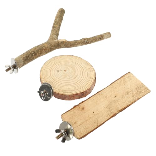 Beaupretty 3 Stücke Vogel Sittich Spielzeug Set Papagei Barsch Rau Für Käfig Holz Zweige Pfote Schleifen Stick Papagei Stehen Spielzeug von Beaupretty